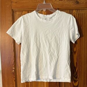 Everlane Basic Boxy Cropped White Tee, Size: XS